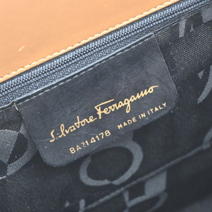 Salvatore Ferragamo Convertible Vara Bow Tote Leather, BROWN, LEATHER, Handbag