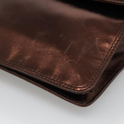 Chanel Vintage Logo Flap Messenger Bag Leather, BROWN, LEATHER, Shoulder bag