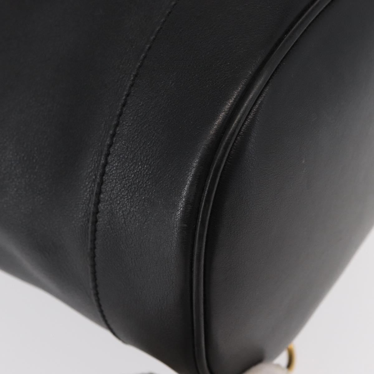 Gucci Vintage Bamboo Sling Backpack Leather, BLACK, LEATHER, Shoulder bag