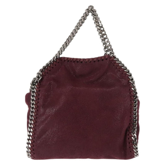 Stella McCartney Falabella Fold Over Crossbody Bag Shaggy Deer, Burgundy, Polyester, Shoulder Bag