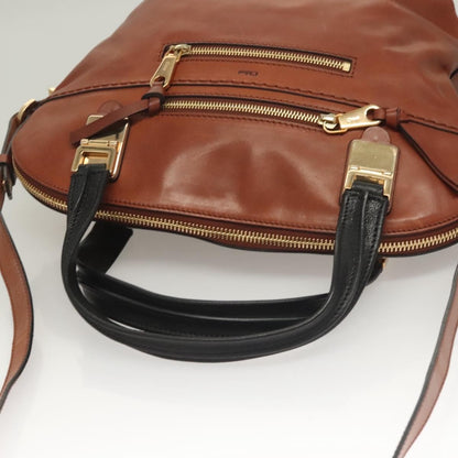 Chloe Angie Tote Leather, BROWN, LEATHER, Tote bag