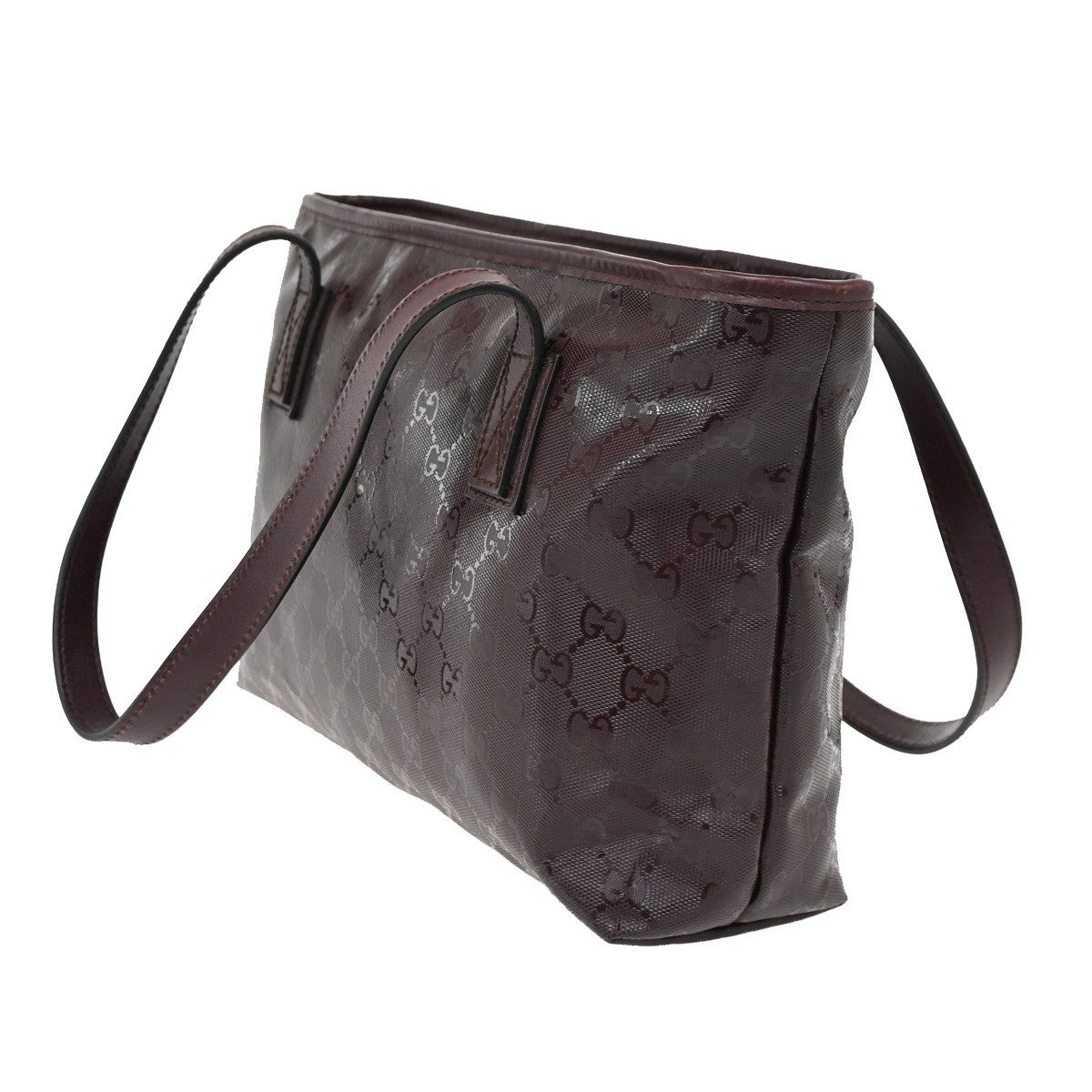 Gucci Plus Tote GG Imprime, Burgundy, PVC, Shoulder Bag
