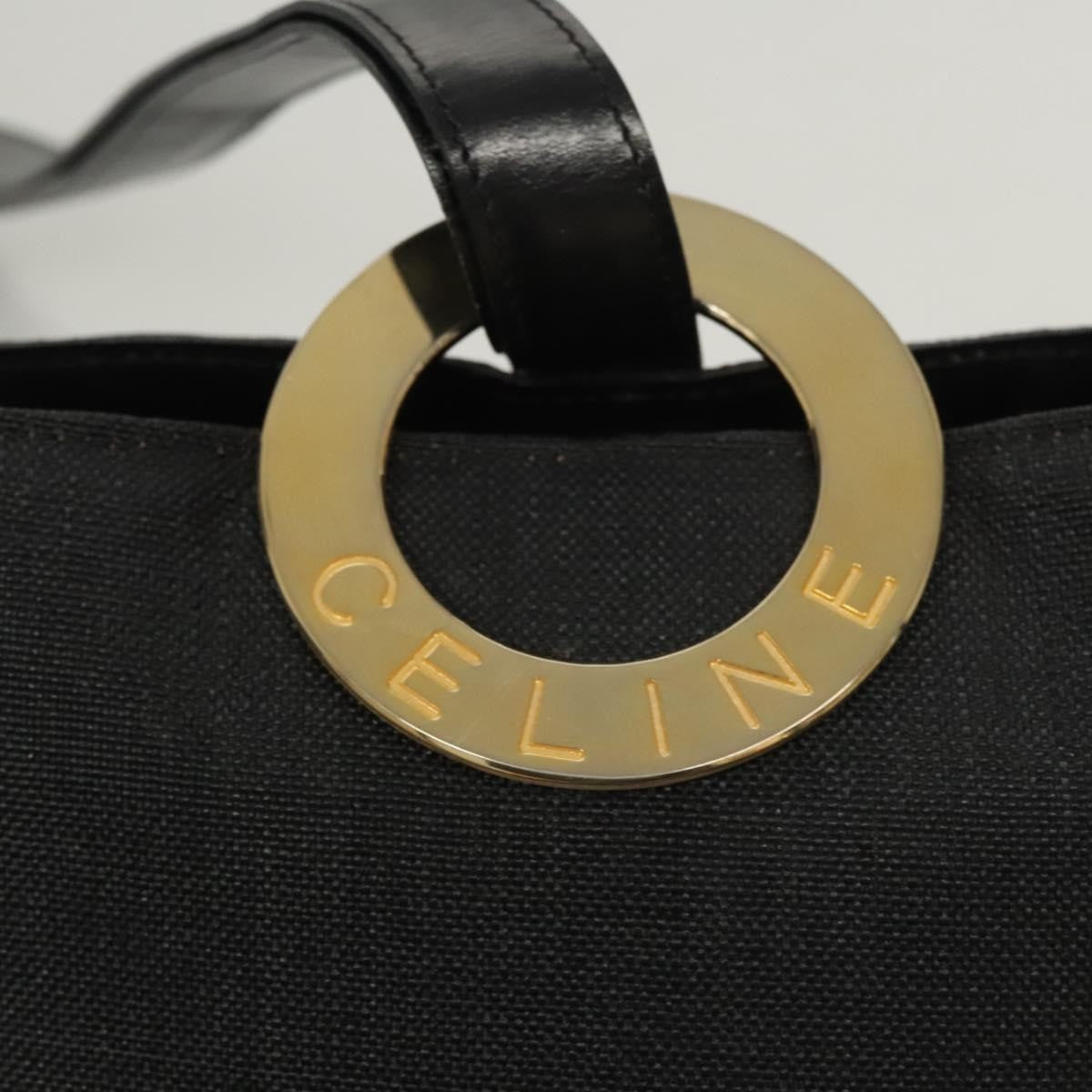 Celine Circle logo Canvas, BLACK, CANVAS, Shoulder bag