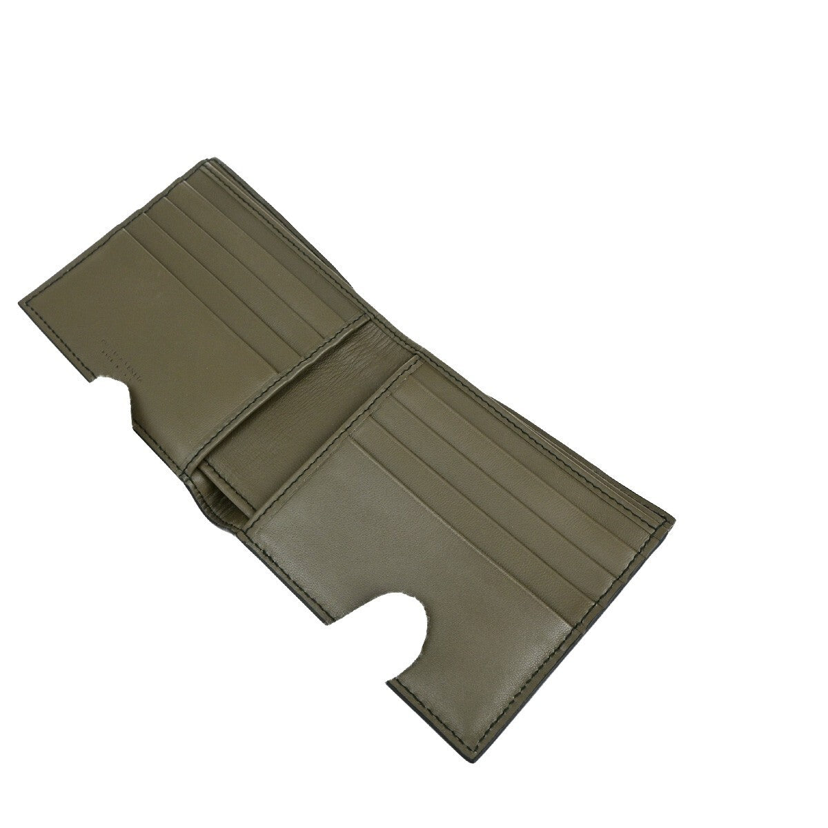 Bottega Veneta Compact Bifold Wallet Embossing Leather, BROWN, LEATHER, Wallets