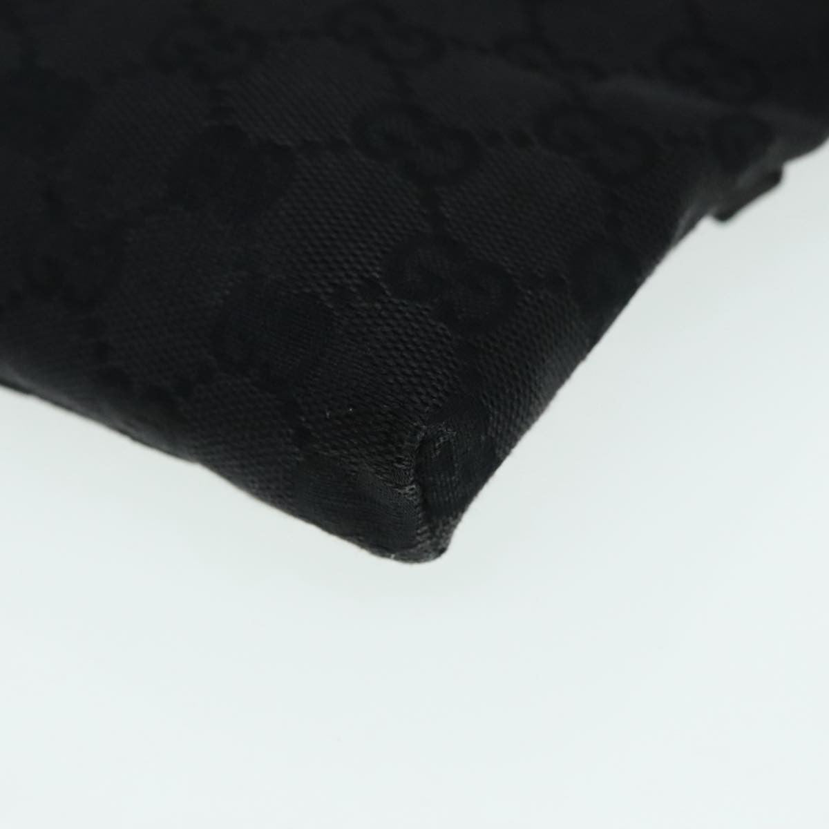 Gucci Vintage Double Belt Bag GG Canvas with Leather, BLACK, CANVAS, Clutche & pouche