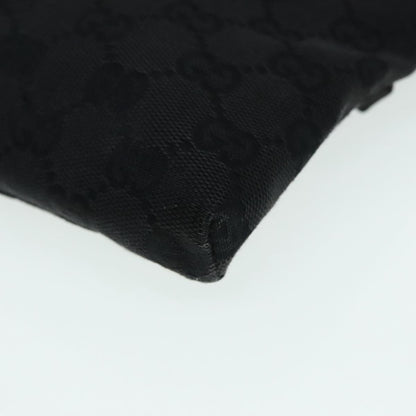 Gucci Vintage Double Belt Bag GG Canvas with Leather, BLACK, CANVAS, Clutche & pouche