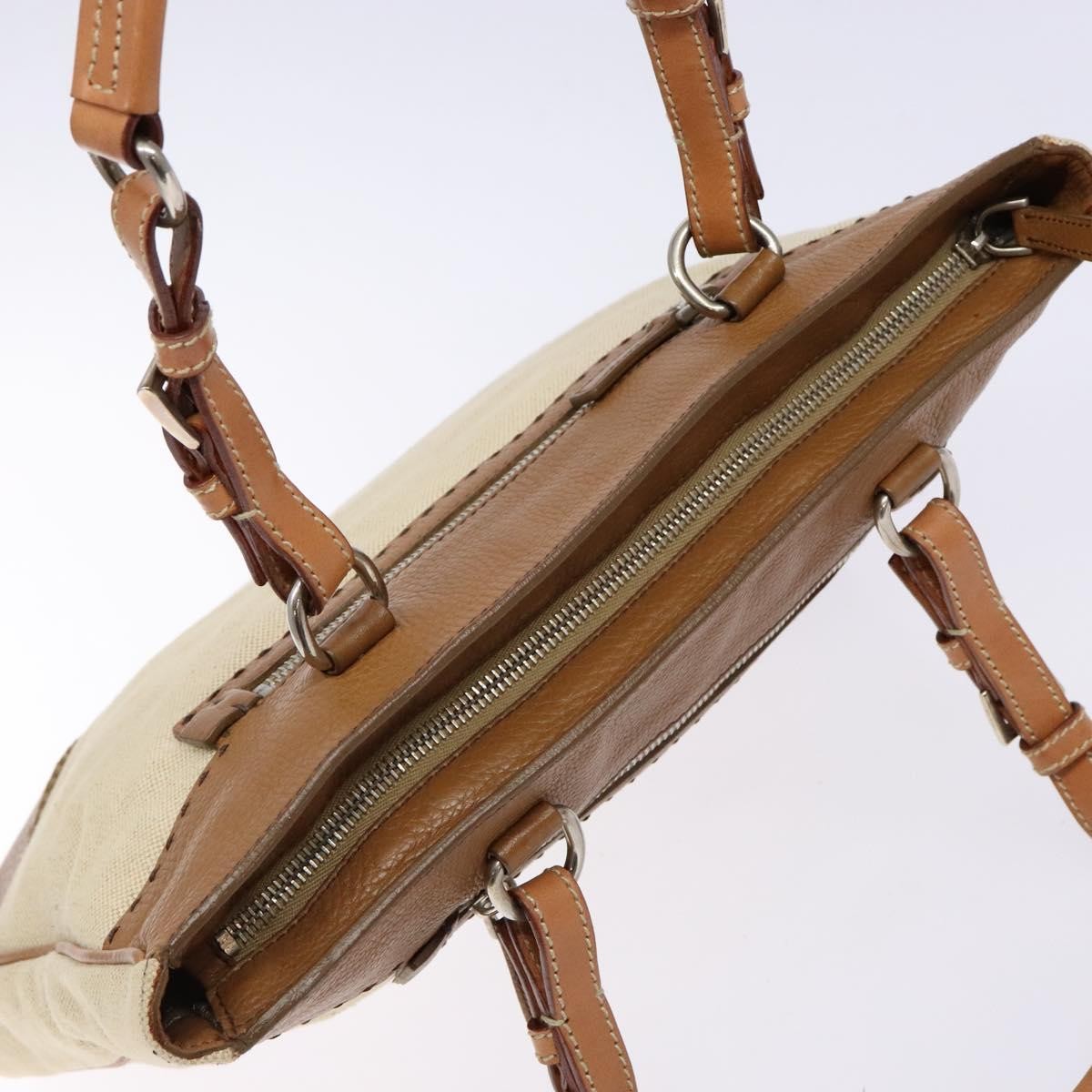 Prada Vintage Convertible Tote Canvas and leather, BEIGE, CANVAS, Tote bag