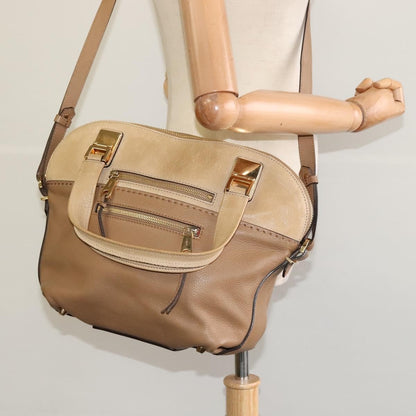 Chloe Angie Tote Leather, BROWN, LEATHER, Tote bag