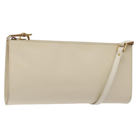 Salvatore Ferragamo Gancini Shoulder Bag Leather, BEIGE, LEATHER, Shoulder bag