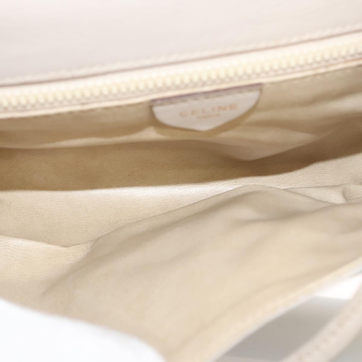 Celine Flap Shoulder Bag Leather, BEIGE, LEATHER, Shoulder bag