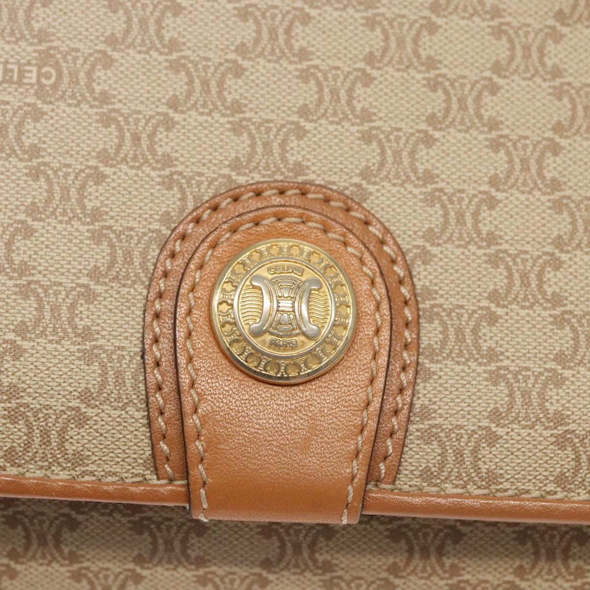 Celine Vintage Macadam Shoulder Bag Canvas, BEIGE, CANVAS, Shoulder bag