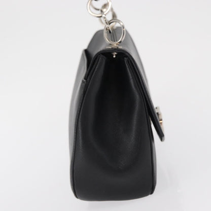 Salvatore Ferragamo Gancini Shoulder Bag Leather, BLACK, LEATHER, Shoulder bag