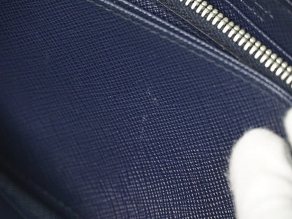 Prada Saffiano Wallet Leather, NAVY, LEATHER, Wallets