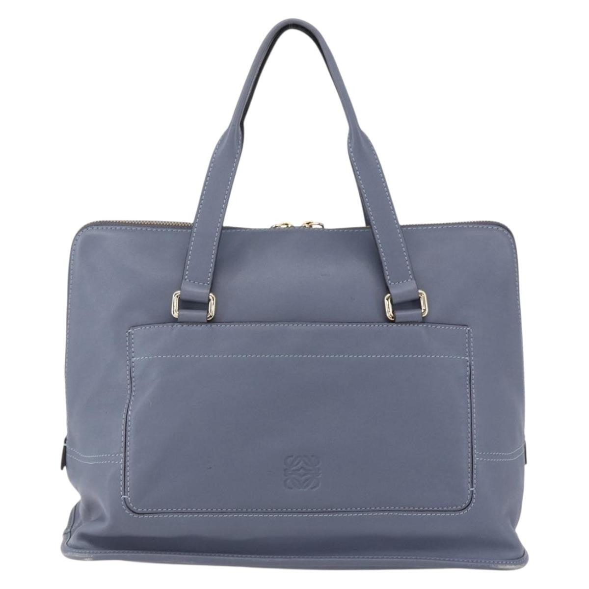 Loewe Anagram handbag Leather, BLUE, LEATHER, Handbag