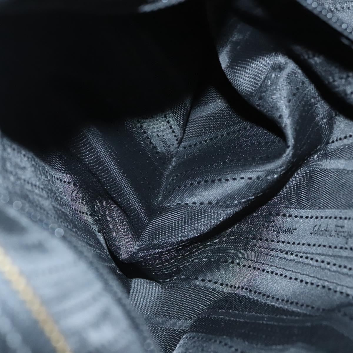 Salvatore Ferragamo Gancini handbag Leather, BLACK, LEATHER, Handbag