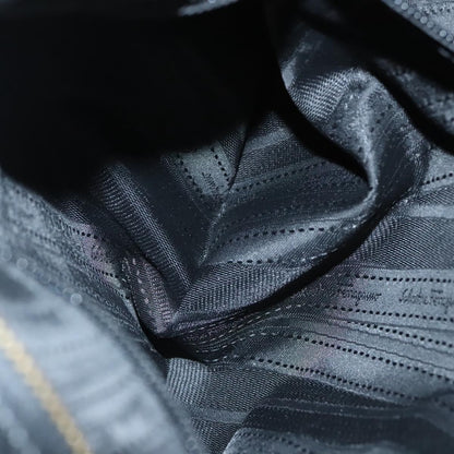 Salvatore Ferragamo Gancini handbag Leather, BLACK, LEATHER, Handbag