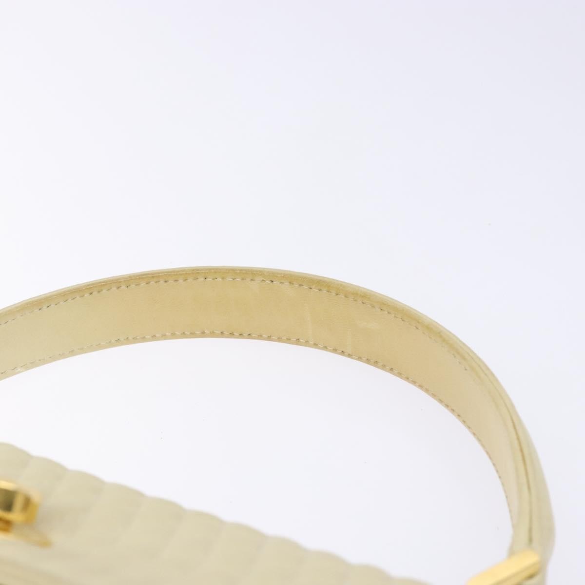 Bally Vintage Flap Handbag Quilted Leather, ECRU, LEATHER, Handbag