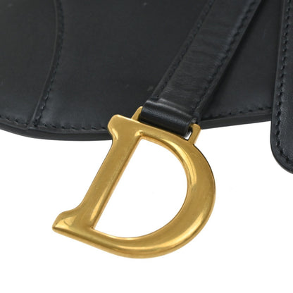 Christian Dior Saddle Belt Bag Leather, BLACK, LEATHER, Clutche & pouche