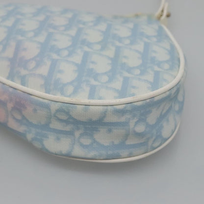 Christian Dior Vintage Saddle Bag Diorissimo Canvas, BLUE, CANVAS, Clutche & pouche