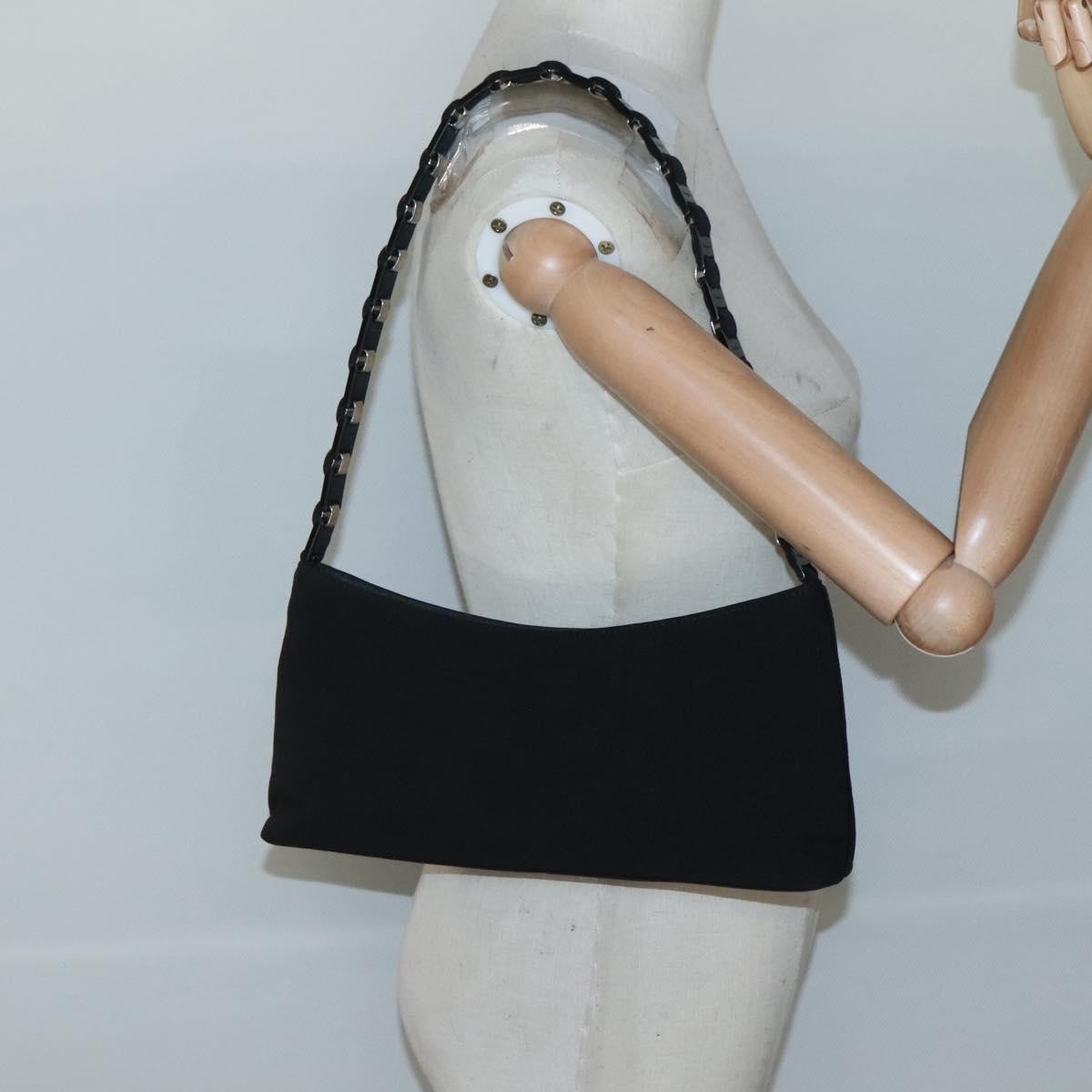 Salvatore Ferragamo Vala Shoulder Bag Nylon, BLACK, NYLON, Shoulder bag