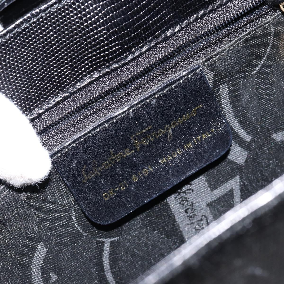 Salvatore Ferragamo Vintage Handbag Leather, BLACK, LEATHER, Handbag