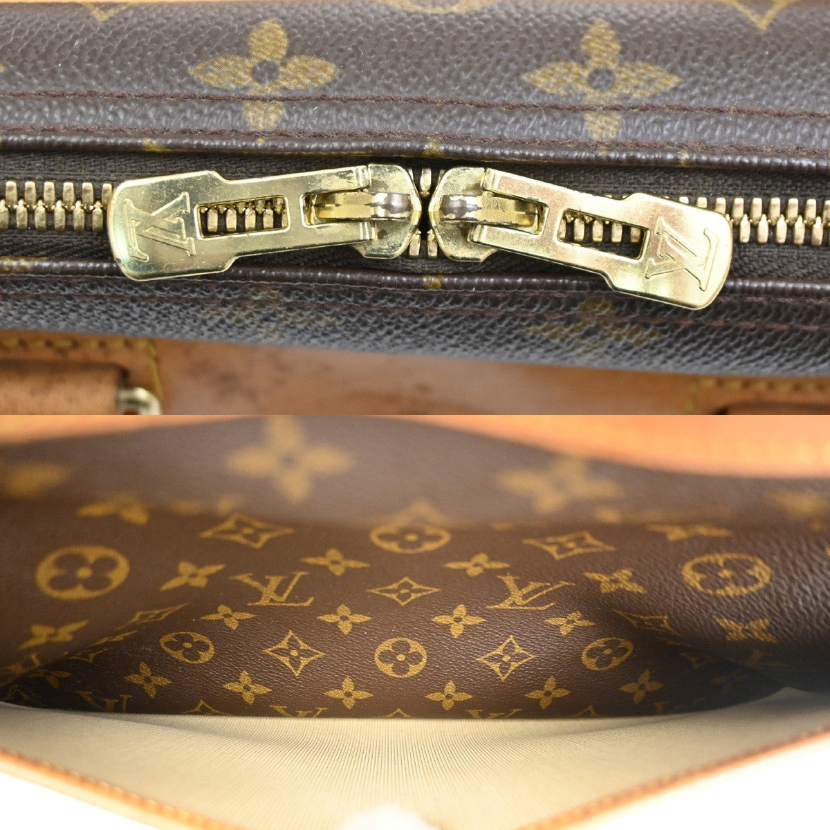 Louis Vuitton Deauville Handbag Monogram Canvas, BROWN, LEATHER, Handbag