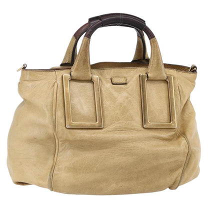 Chloe Ethel Handbag Leather, BEIGE, LEATHER, Handbag