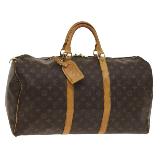 Louis Vuitton Keepall Bag Monogram Canvas, BROWN, CANVAS, Travel bag