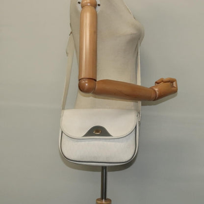 Christian Dior Vintage Honeycomb Flap Crossbody Bag Coated Canvas, WHITE, CANVAS, Crossbody bag