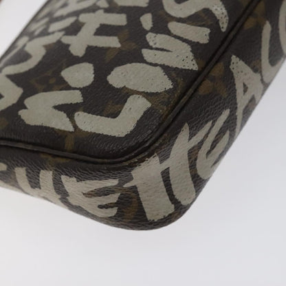 Louis Vuitton Pochette Accessoires Limited Edition Monogram Graffiti, BROWN, CANVAS, Clutche & pouche