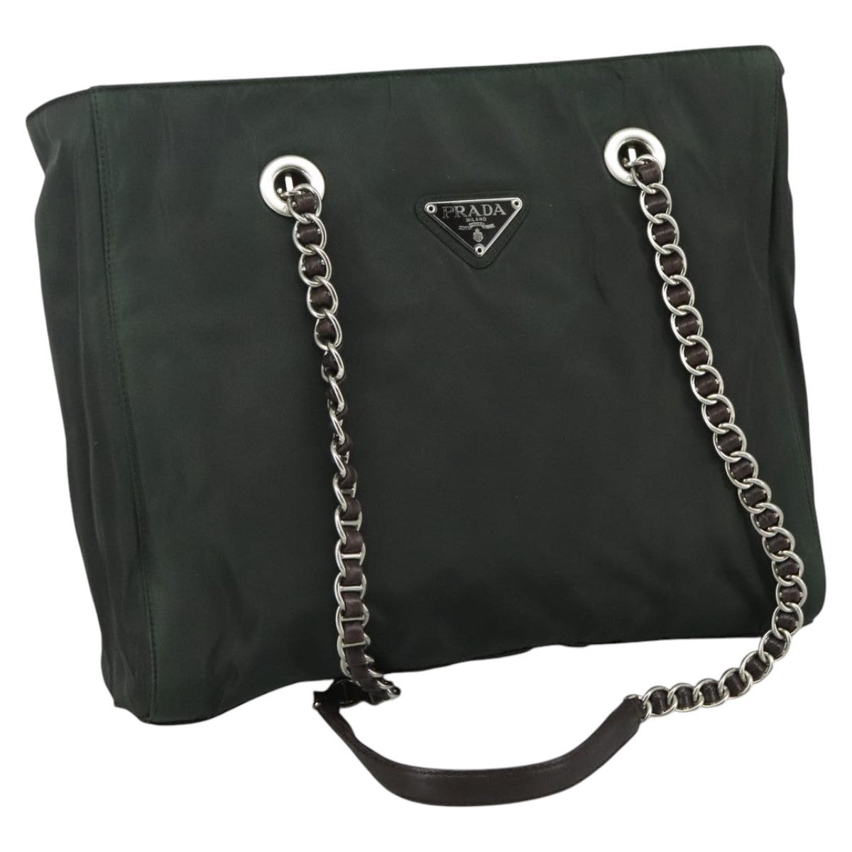 Prada Vintage Chain Tote Tessuto, KHAKI, NYLON, Tote bag