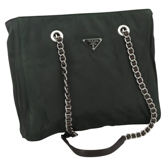 Prada Vintage Chain Tote Tessuto, KHAKI, NYLON, Tote bag