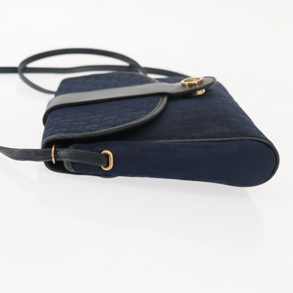 Christian Dior Vintage Trotter Shoulder Bag Canvas, NAVY, CANVAS, Shoulder bag