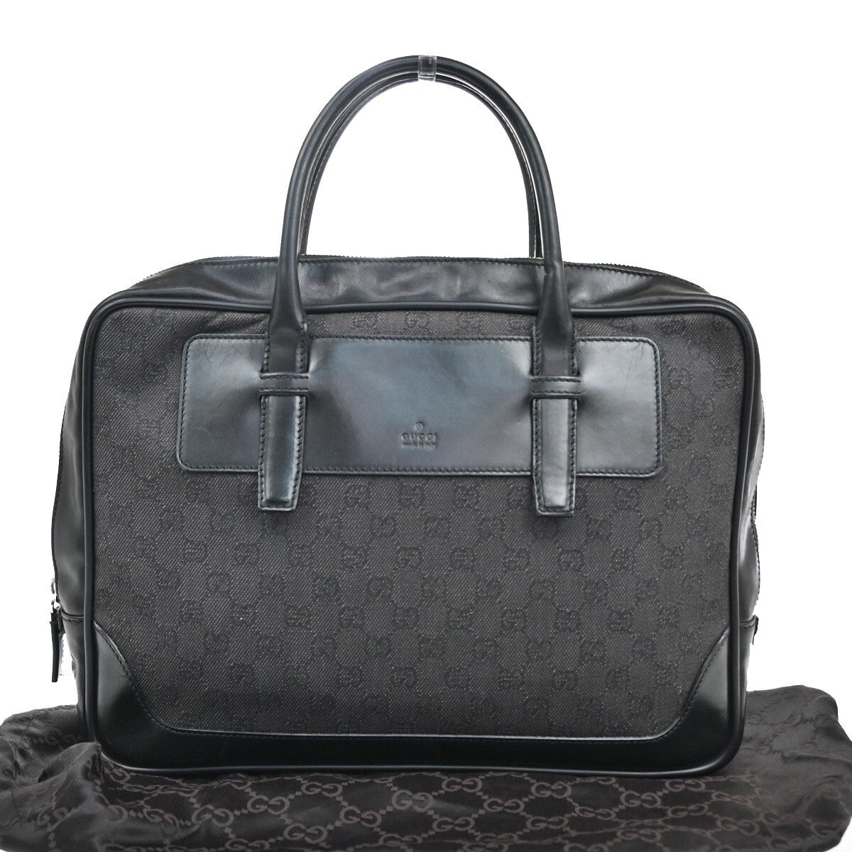 Gucci Vintage Web Briefcase GG Coated Canvas, BLACK, CANVAS, Briefcase