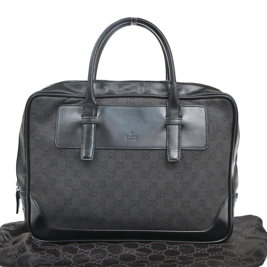 Gucci Vintage Web Briefcase GG Coated Canvas, BLACK, CANVAS, Briefcase