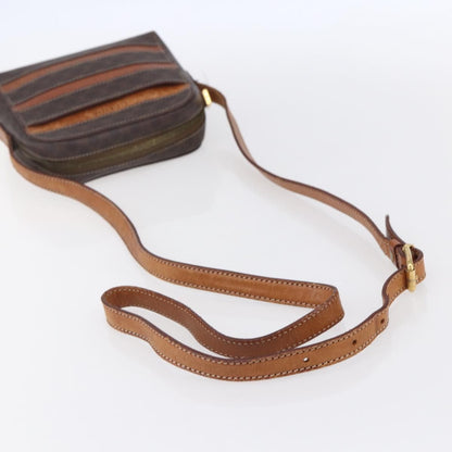 Celine Vintage Macadam Shoulder Bag Canvas and Leather, BROWN, CANVAS, Shoulder bag