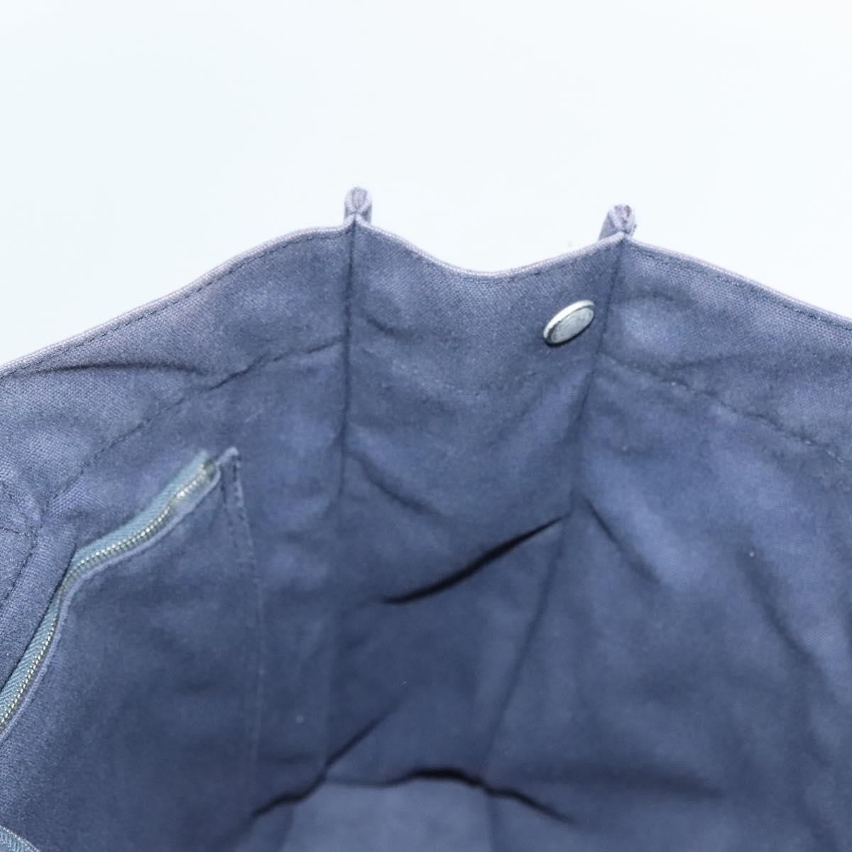 Hermes Fourre Tout Tote Toile, NAVY, CANVAS, Tote bag