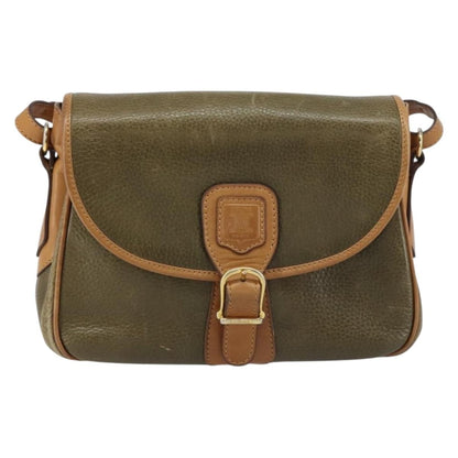 Celine Vintage Shoulder Bag Leather, KHAKI, LEATHER, Shoulder bag