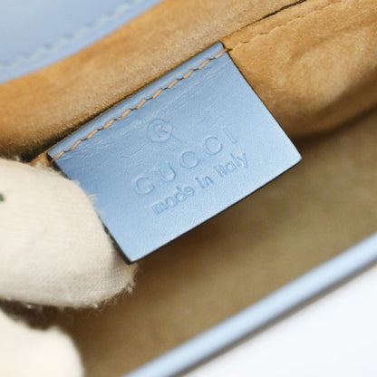 Gucci Sylvie Shoulder Bag Leather, BLUE, LEATHER, Shoulder bag