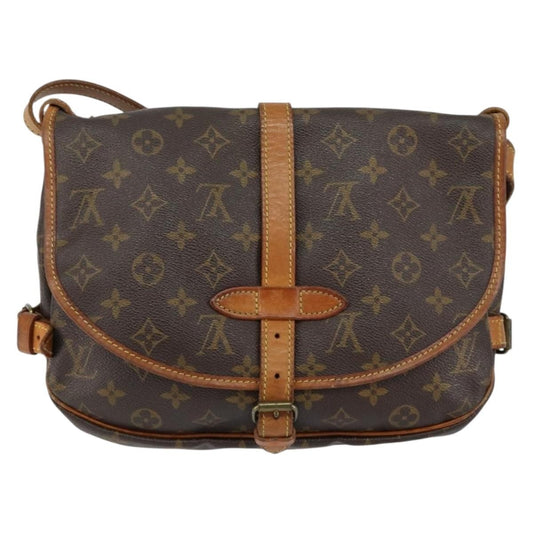 Louis Vuitton Saumur Handbag Monogram Canvas, BROWN, CANVAS, Shoulder bag