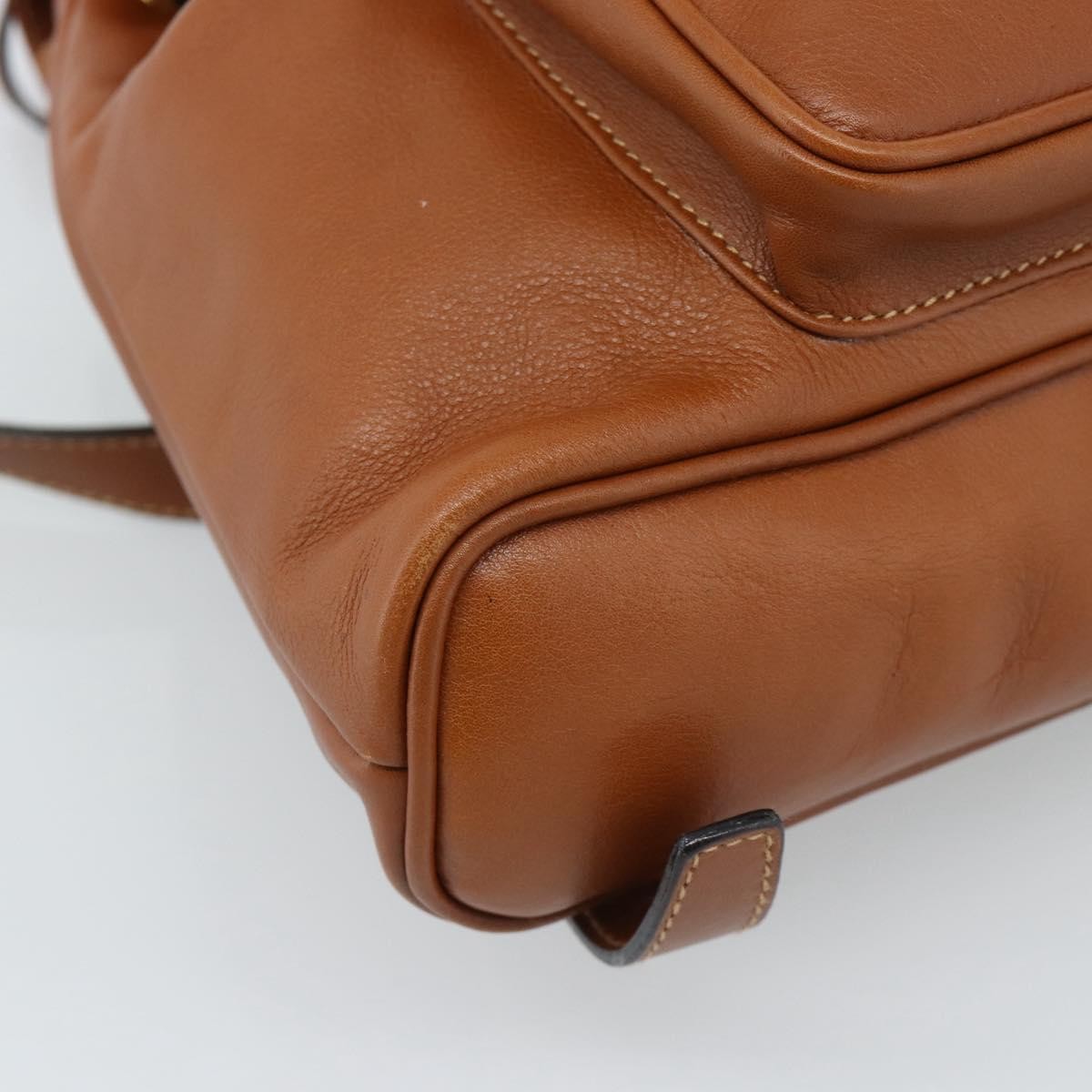 Gucci Vintage Bamboo Backpack Leather, Brown, Leather, Backpack