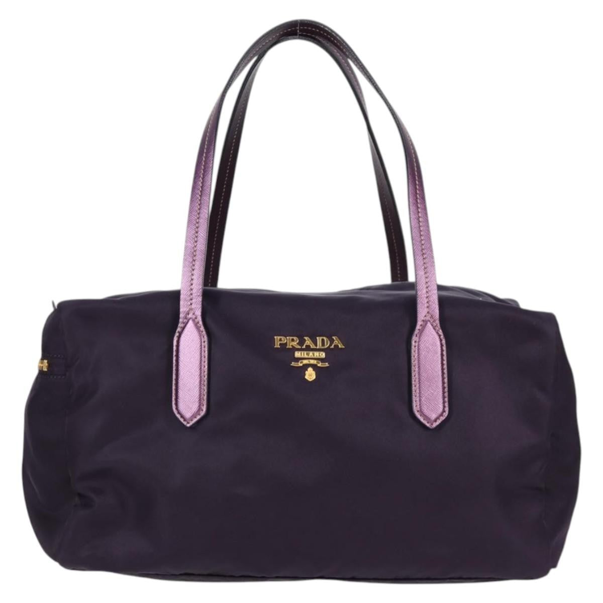 Prada Vintage Boston Bag Nylon, PURPLE, NYLON, Bag