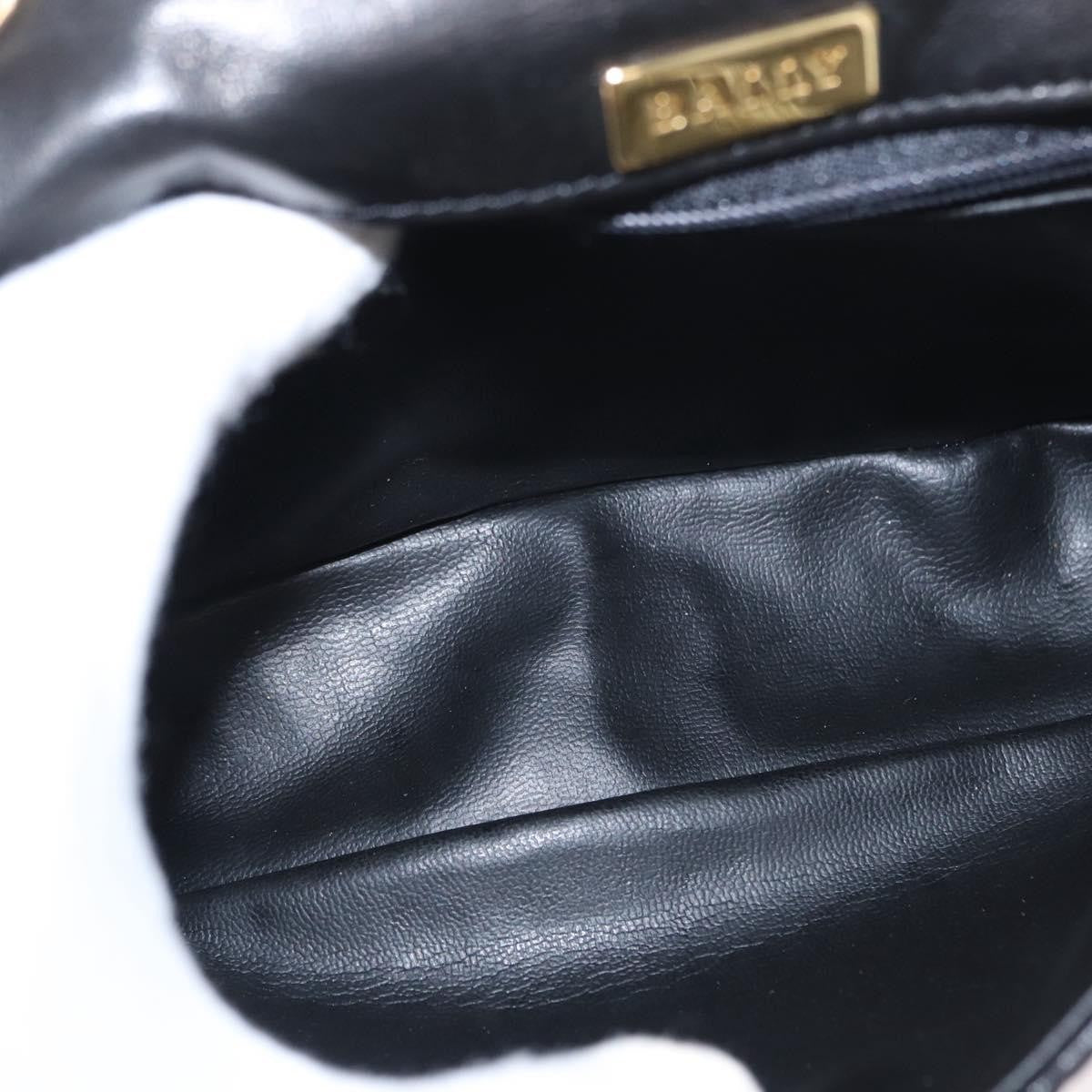 Bally Vintage Chain Shoulder Bag Quilted Leather, BLACK, LEATHER, Shoulder bag