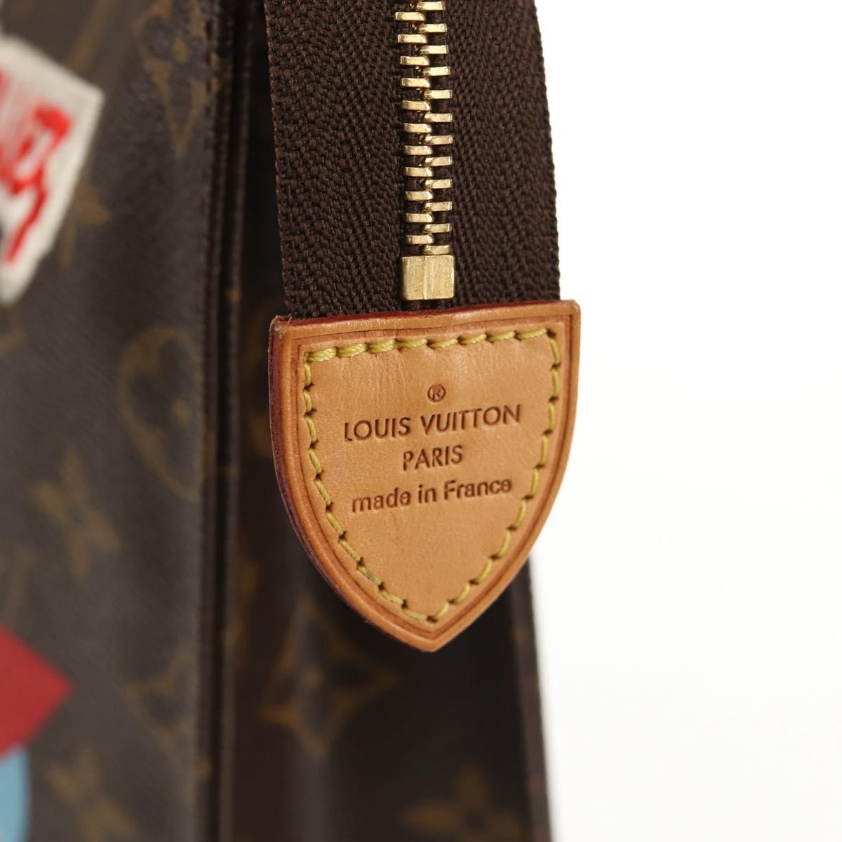 Louis Vuitton Toiletry Pouch Limited Edition Patches Monogram Canvas, BROWN, CANVAS, Clutche & pouche