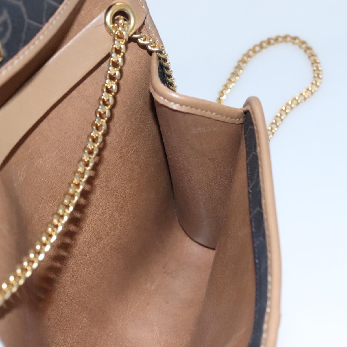 Christian Dior Vintage Honeycomb chain Canvas, BLACK, CANVAS, Shoulder bag