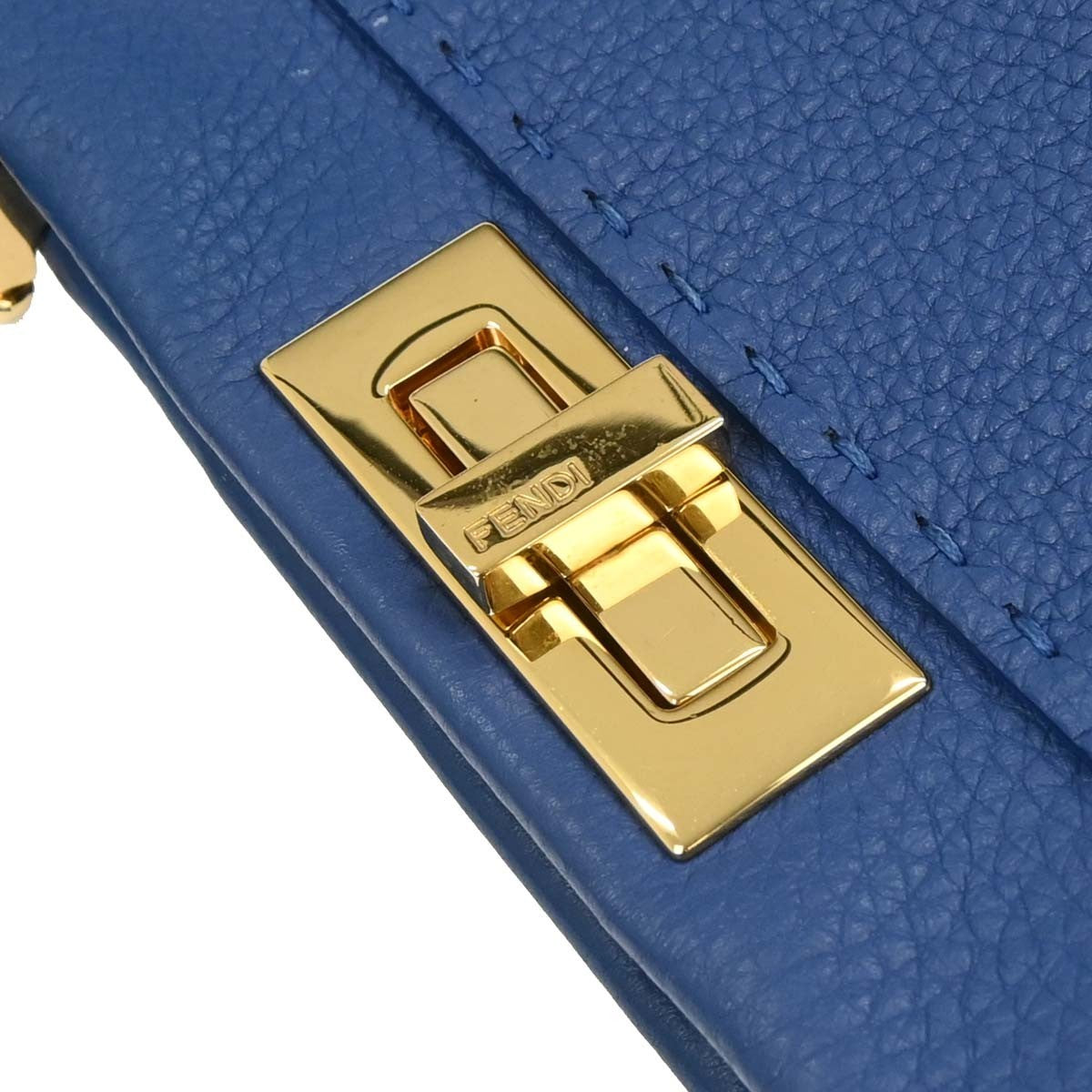 Fendi Selleria Peekaboo Bag Rigid Leather, BLUE, LEATHER, Handbag