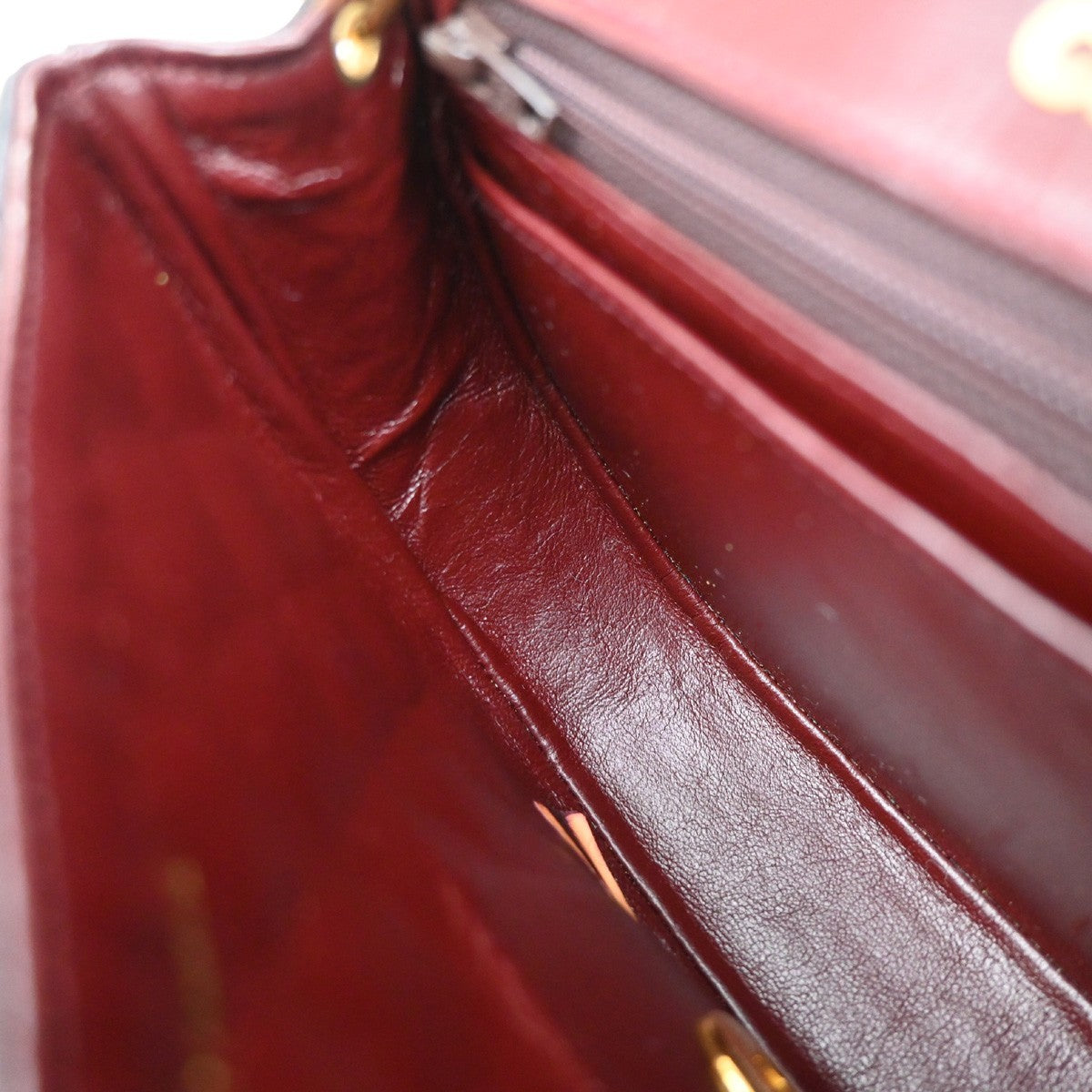 Chanel Vintage Half Moon Flap Bag Quilted lambskin, BLACK, LEATHER, Shoulder bag