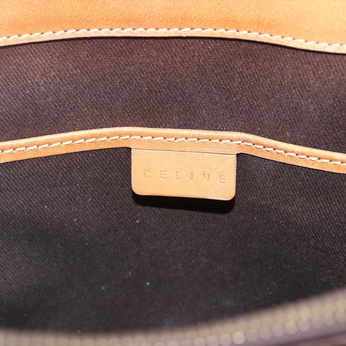 Celine Vintage Macadam Handbag Canvas and Leather, BROWN, CANVAS, Handbag