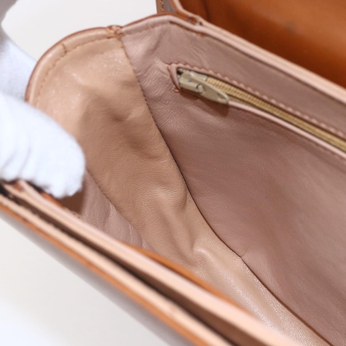 Gucci Vintage Handbag Leather, BROWN, LEATHER, Handbag