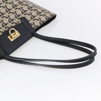 Salvatore Ferragamo Gancini Travel Tote Gancini Jacquard, NAVY, CANVAS, Tote bag